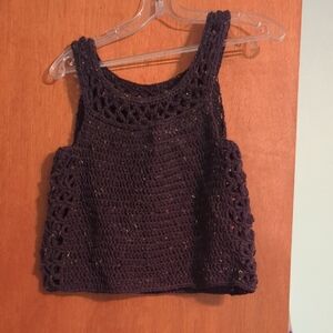 Purple Cropped Sleeveless Tank Top